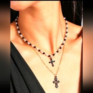 HOLY CROSS/ ROSARY/ NECKLACE NEW